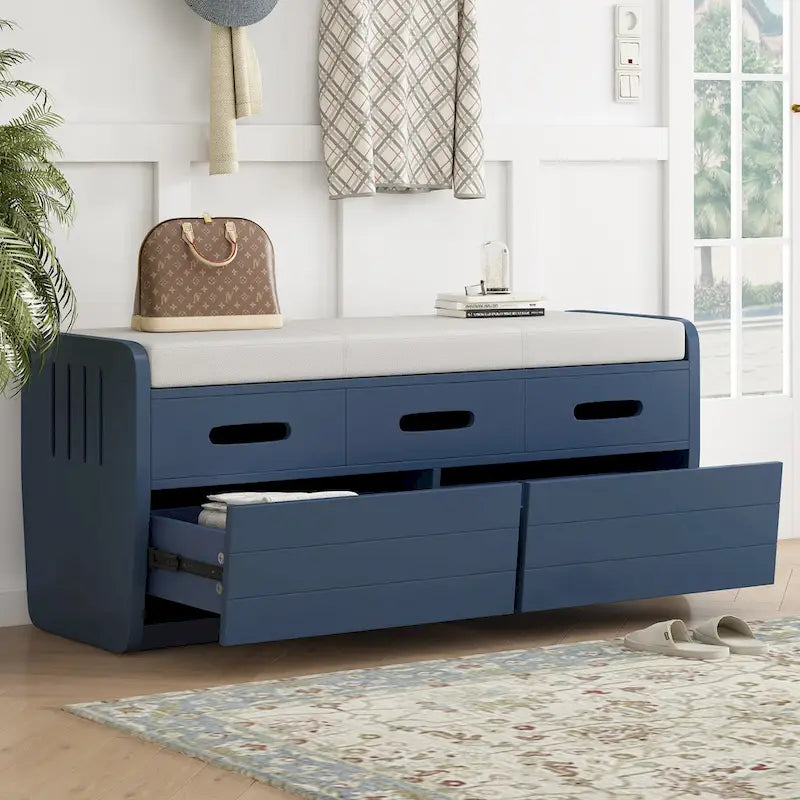 Banc de rangement avec 2 tiroirs et espace de rangement dissimulé