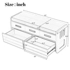 Banc de rangement avec 2 tiroirs et espace de rangement dissimulé