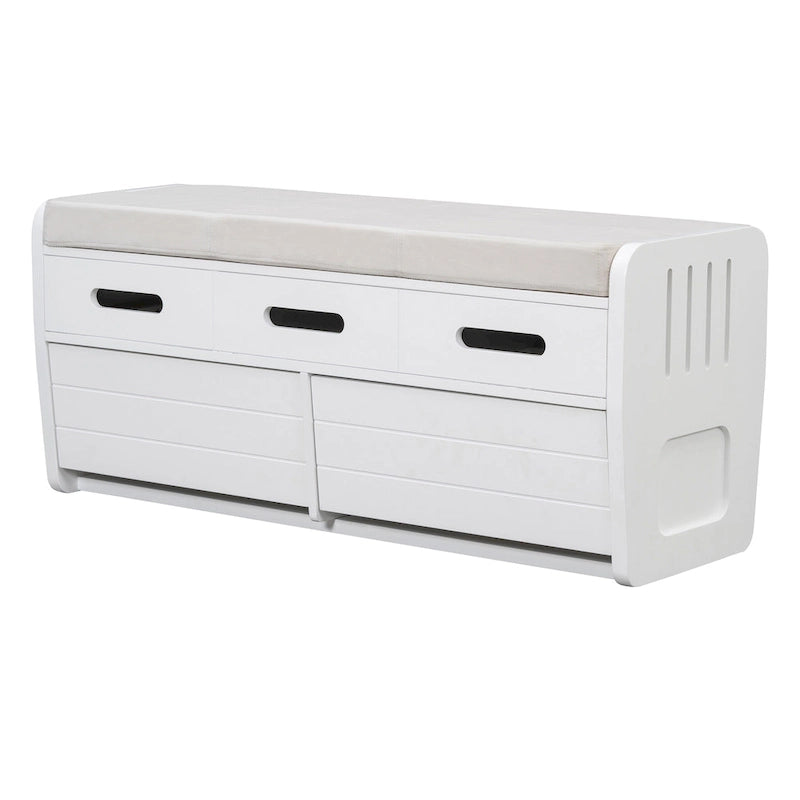 Banc de rangement avec 2 tiroirs et espace de rangement dissimulé