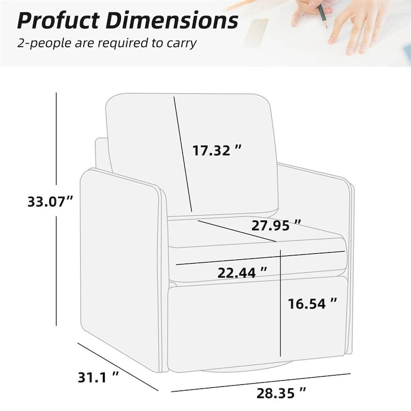 360° Swivel Accent Chair with Hidden Storage