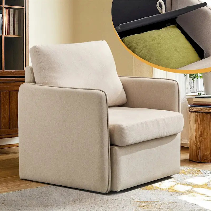 360° Swivel Accent Chair with Hidden Storage