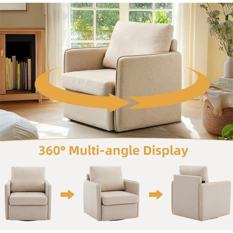 360° Swivel Accent Chair with Hidden Storage