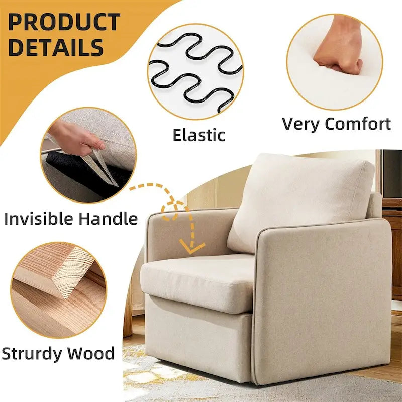 360° Swivel Accent Chair with Hidden Storage