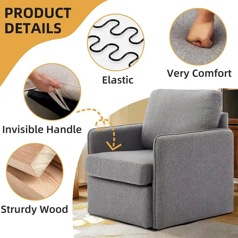 360° Swivel Accent Chair with Hidden Storage