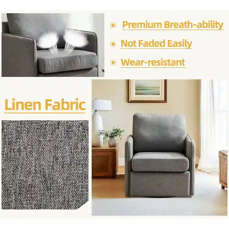 360° Swivel Accent Chair with Hidden Storage