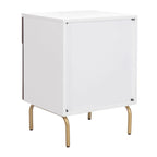 2-Drawer Nightstand with Walnut Finish and Gold Pulls