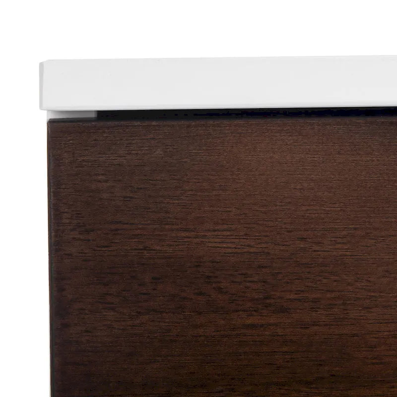 2-Drawer Nightstand with Walnut Finish and Gold Pulls