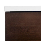 2-Drawer Nightstand with Walnut Finish and Gold Pulls
