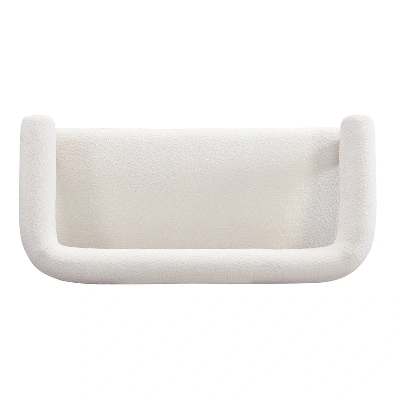 Round Armrest Loveseat with Rubberwood Frame