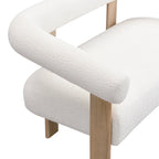 Round Armrest Loveseat with Rubberwood Frame