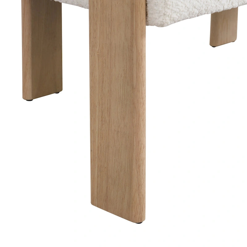 Round Armrest Loveseat with Rubberwood Frame