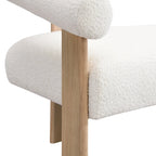 Round Armrest Loveseat with Rubberwood Frame