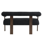 Round Armrest Loveseat with Rubberwood Frame