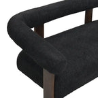 Round Armrest Loveseat with Rubberwood Frame