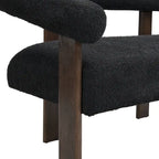 Round Armrest Loveseat with Rubberwood Frame