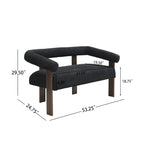 Round Armrest Loveseat with Rubberwood Frame