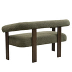 Round Armrest Loveseat with Rubberwood Frame