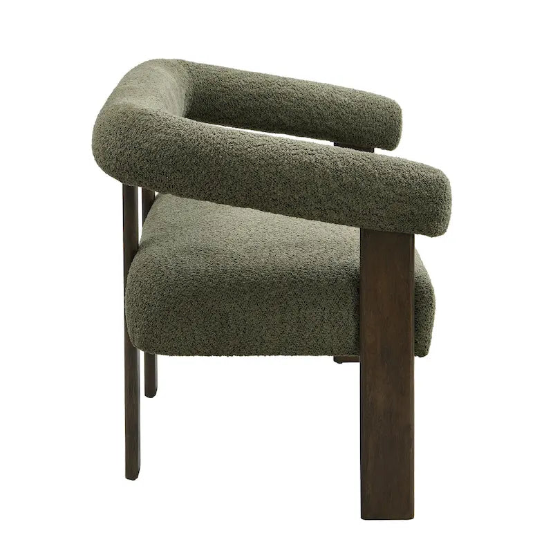 Round Armrest Loveseat with Rubberwood Frame