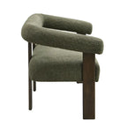 Round Armrest Loveseat with Rubberwood Frame