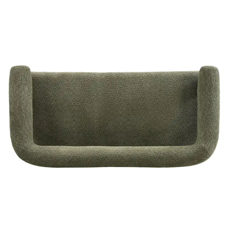 Round Armrest Loveseat with Rubberwood Frame
