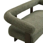 Round Armrest Loveseat with Rubberwood Frame