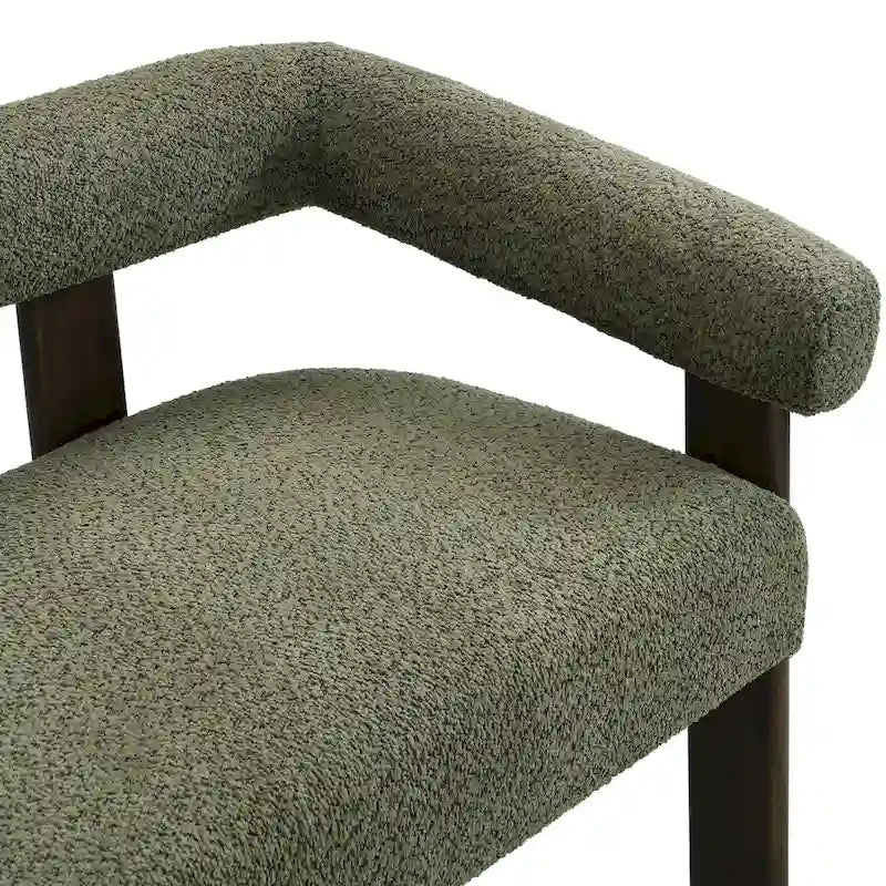 Round Armrest Loveseat with Rubberwood Frame