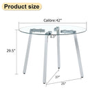 Tempered Glass Dining Table with Metal Frame