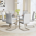 Tempered Glass Dining Table with Metal Frame