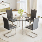 Tempered Glass Dining Table with Metal Frame