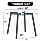 Tempered Glass Dining Table with Metal Frame