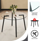 Tempered Glass Dining Table with Metal Frame