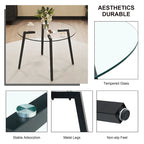 Tempered Glass Dining Table with Metal Frame