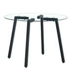 Tempered Glass Dining Table with Metal Frame