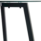 Tempered Glass Dining Table with Metal Frame