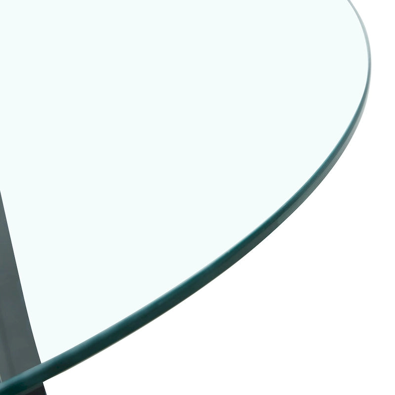 Tempered Glass Dining Table with Metal Frame