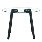 Tempered Glass Dining Table with Metal Frame