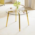 Tempered Glass Dining Table with Metal Frame