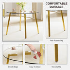 Tempered Glass Dining Table with Metal Frame