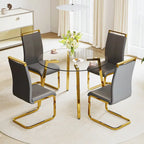 Tempered Glass Dining Table with Metal Frame