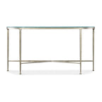 58" Glass Top Iron Sofa Table