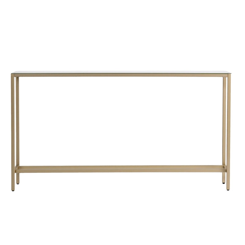 Konsolentisch aus verspiegeltem Glas mit Metallbeinen, 56" x 8" x 30"