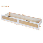 Murphy Bed with Rattan Pattern, Storage Drawers