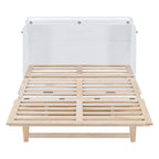 Murphy Bed with Rattan Pattern, Storage Drawers