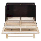 Murphy Bed with Rattan Pattern, Storage Drawers