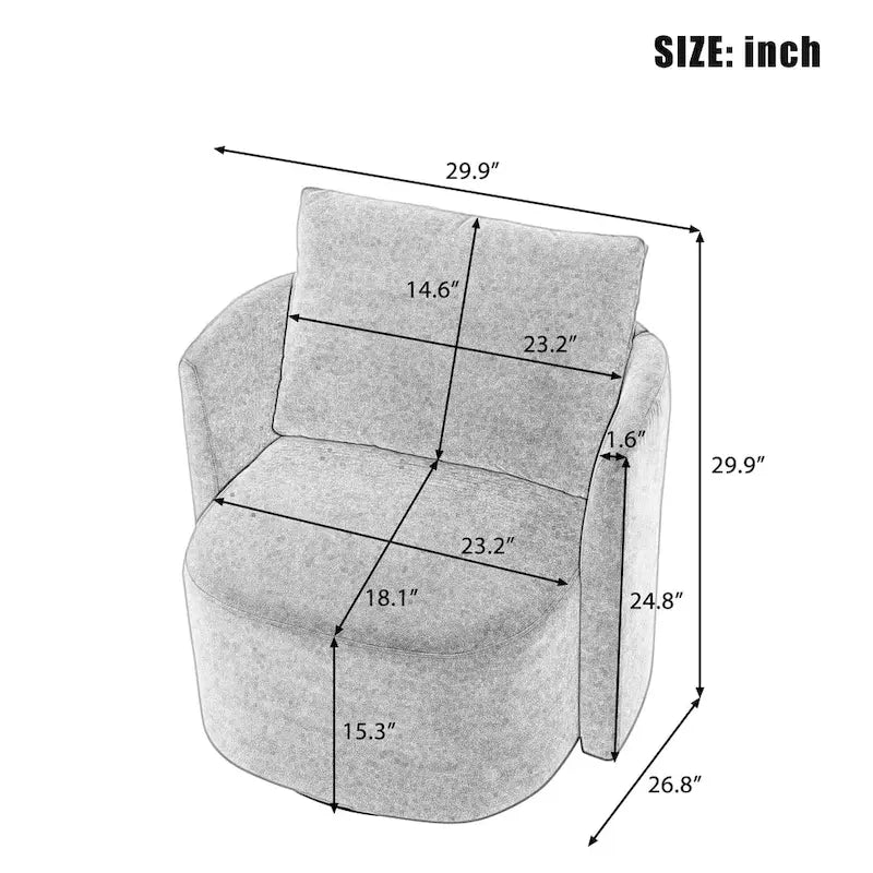 360 Swivel Barrel Chair with Ergonomic Design
