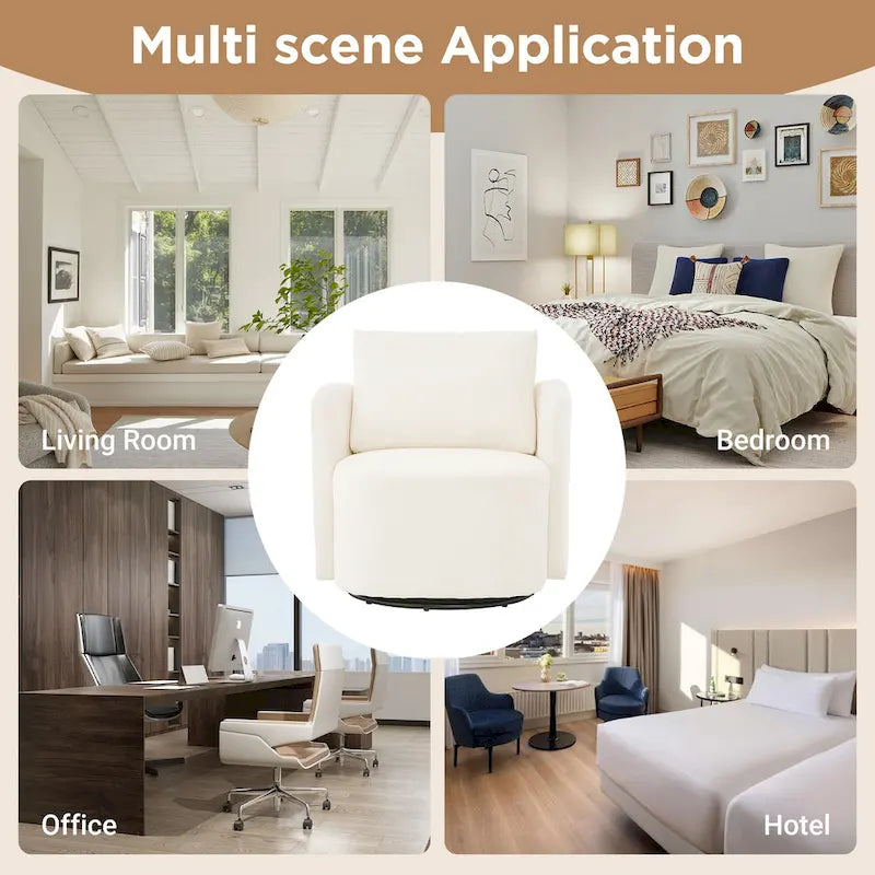 360 Swivel Barrel Chair with Ergonomic Design
