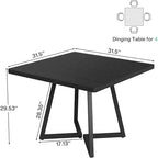 31.5-Inch Square Dining Table with Metal Frame