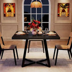 31.5-Inch Square Dining Table with Metal Frame