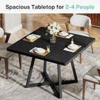 31.5-Inch Square Dining Table with Metal Frame
