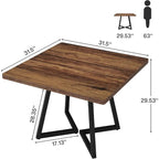 31.5-Inch Square Dining Table with Metal Frame